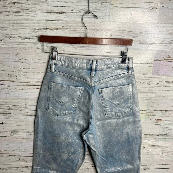 Hudson high rise straight holly jeans size 26 sparkly silver  blue - Picture 6 of 9